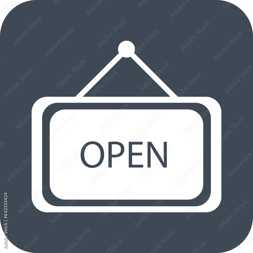 open sign icons in simple square. open sign icons in simple square.