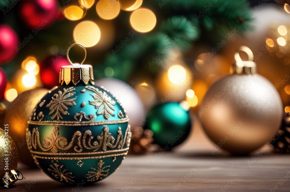 close-up christmas decorations background with selective focus and background blur close-up christmas decorations background with selective focus and background blur