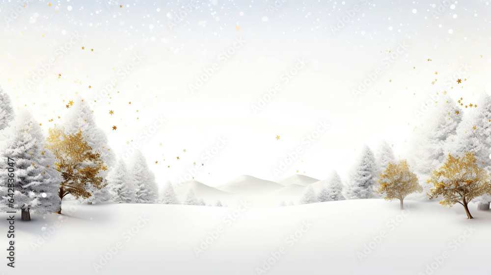 Winter background with snowflakes and fir trees. Christmas, winter, new year concept. Winter background with snowflakes and fir trees .White and gold winter forest with snow-covered trees. Winter background with snowflakes and fir trees. Christmas, winter, new year concept. Winter background with snowflakes and fir trees .White and gold winter forest with snow-covered trees.