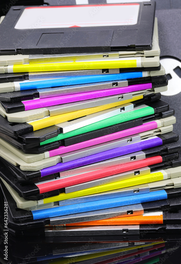 old floppy disks used to save data from 90s