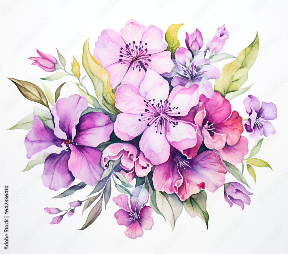 Beautiful bouquet of colorful modern flowers in wonderful harmony, 3D flowers. Beautiful bouquet of colorful modern flowers in wonderful harmony, 3D flowers.