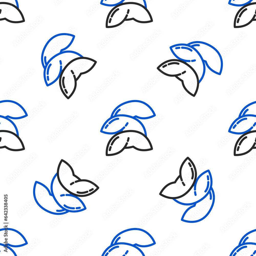 Naklejka premium Line Chinese fortune cookie icon isolated seamless pattern on white background. Asian traditional. Colorful outline concept. Vector