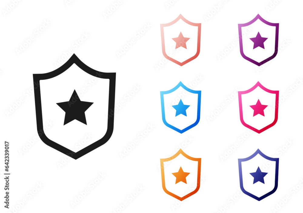 Black Military reward medal icon isolated on white background. Army sign. Set icons colorful. Vector Black Military reward medal icon isolated on white background. Army sign. Set icons colorful. Vector