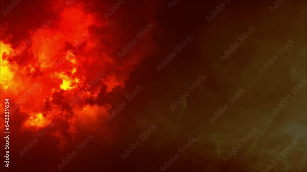 Lightning discharge and light effects in the clouds. Thunderclouds in bright flashes of lightning. Bad weather. Looped
