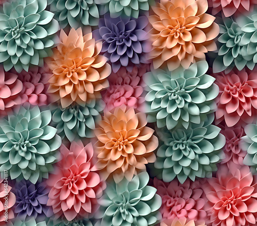 An Adorable 3D Flower Seamless Design 