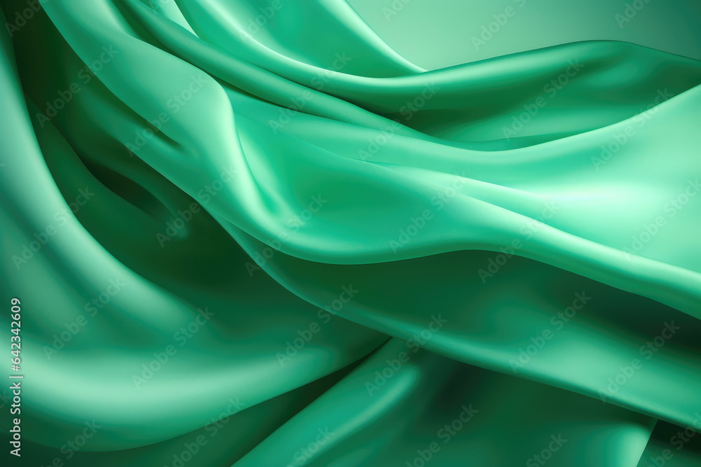 Luxurious Drapery in Green Hues Luxurious Drapery in Green Hues