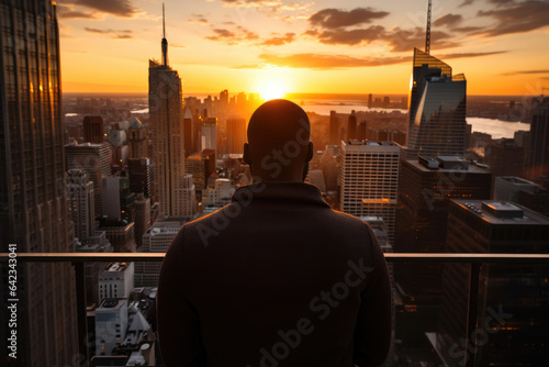 African American Male Enjoying Sunset