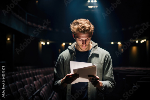 Stage Actor in Concentrated Script Study