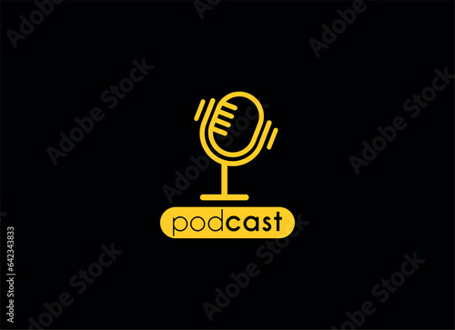 Podcast or Radio Logo design using Microphone and talk icon