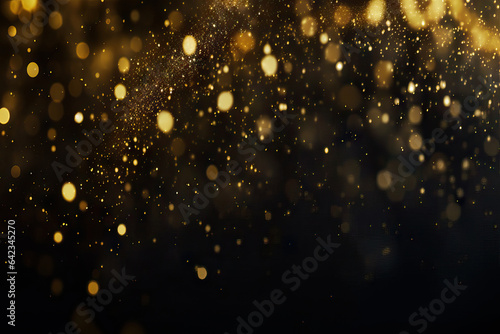 falling gold lights gala texture gold abstract sparkle dust particles light dark pattern Gold overlay bokeh glitter background dark glistering particle background christmas shiny shimmer black dust