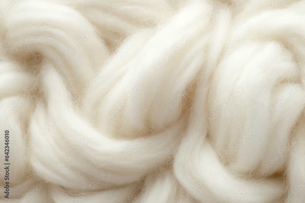 fluffy material closeup hand-made woolen hair background furry texture white fur wallpaper textured Soft natural wool white production f texture fabric object textile background wool industry soft - obrazy, fototapety, plakaty 