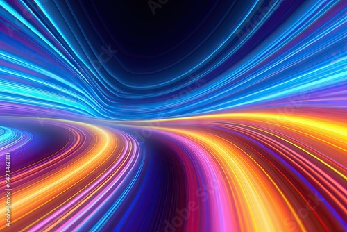 laser abstract background stage lines beam blue neon multicolor bright line orange glowing 3d three-dimensional rays render colourful e colorful render neon glow spectrum abstract background room
