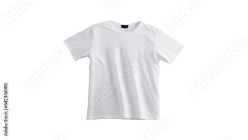 Plain white t-shirt mockup on transparent background 
