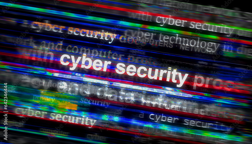 Cyber security and network protection headline titles media 3d illustration Cyber security and network protection headline titles media 3d illustration