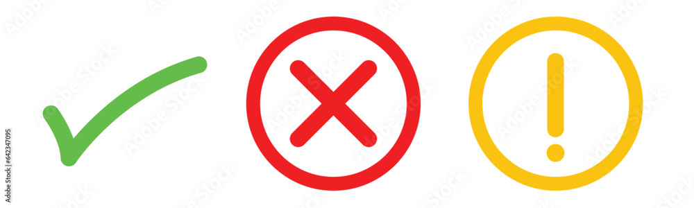 wrong check mark warning sign wrong check mark warning sign