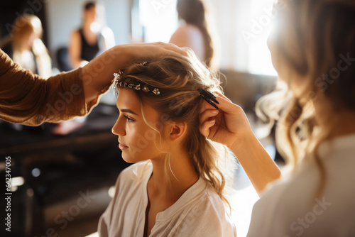 Makeup Artist and Hairstylist at Work