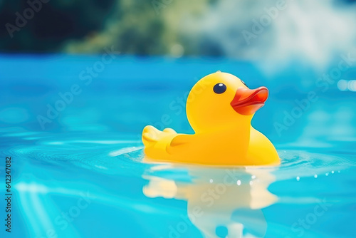 Sunny Day Fun: Rubber Duck in a Pool
