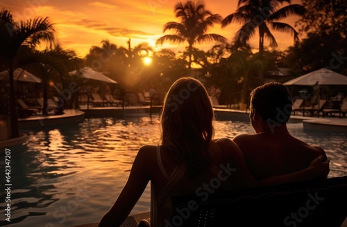  couples enjoying themselves in a tropical setting at sunset © Tor Gilje