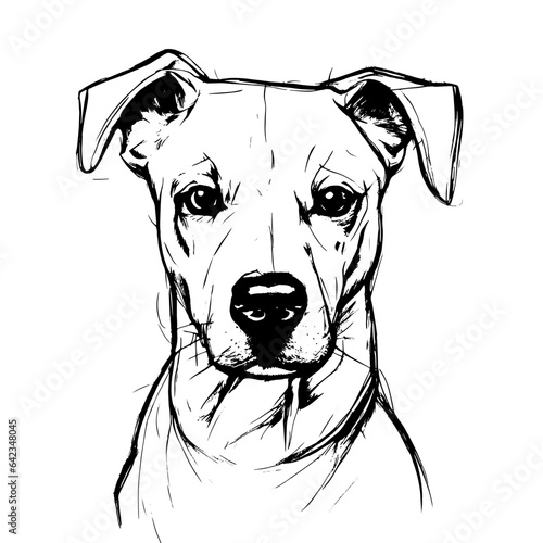 dog vector animal illustration for design. Sketch tattoo design on white background