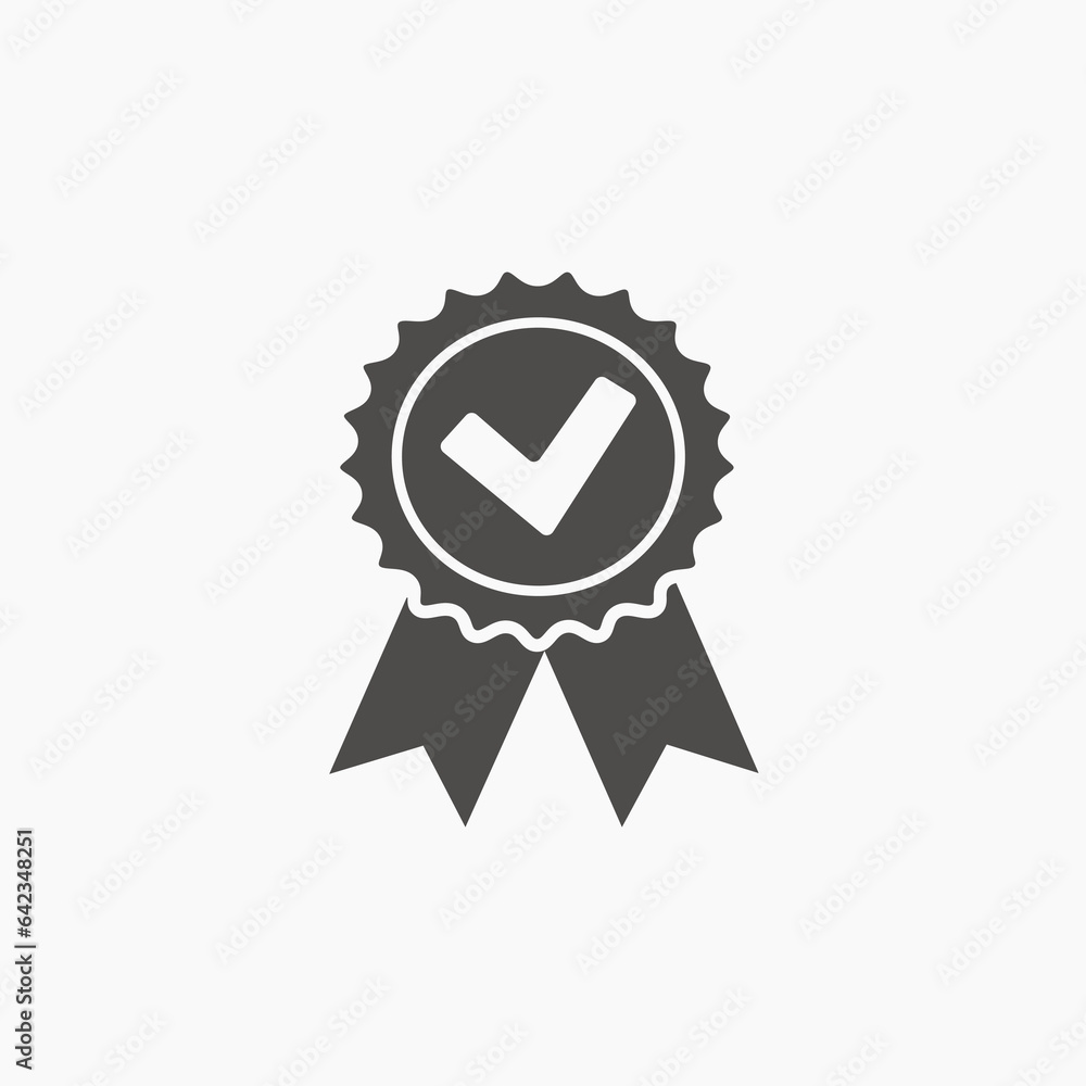 Approved or certified medal icon vector. Rosette, award symbol Approved or certified medal icon vector. Rosette, award symbol