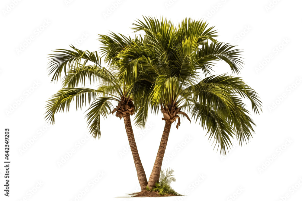 Palm Tree isolated on a transparent background. Generative Ai