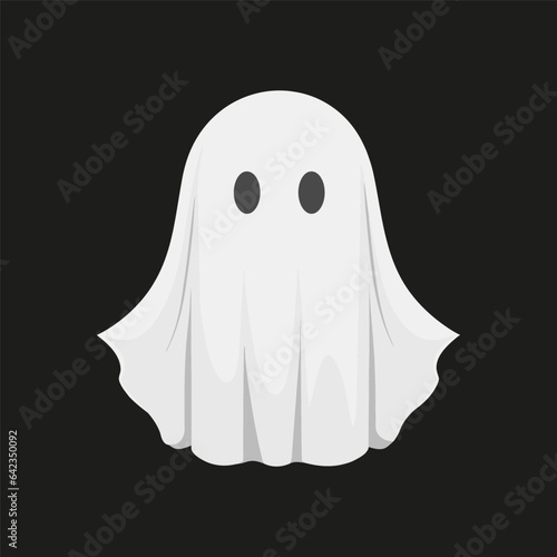 Halloween ghost. Ghost character in flat style isolated. Vector illustration