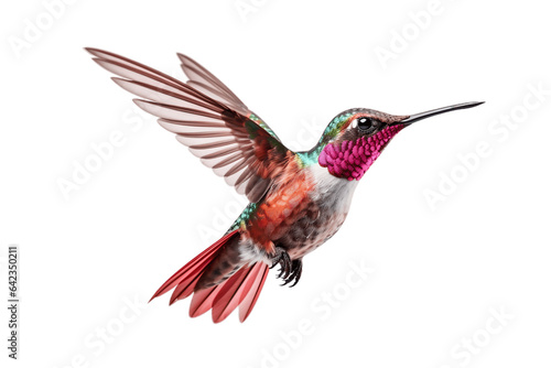 The humming bird isolated on a transparent background. Generative Ai © rzrstudio