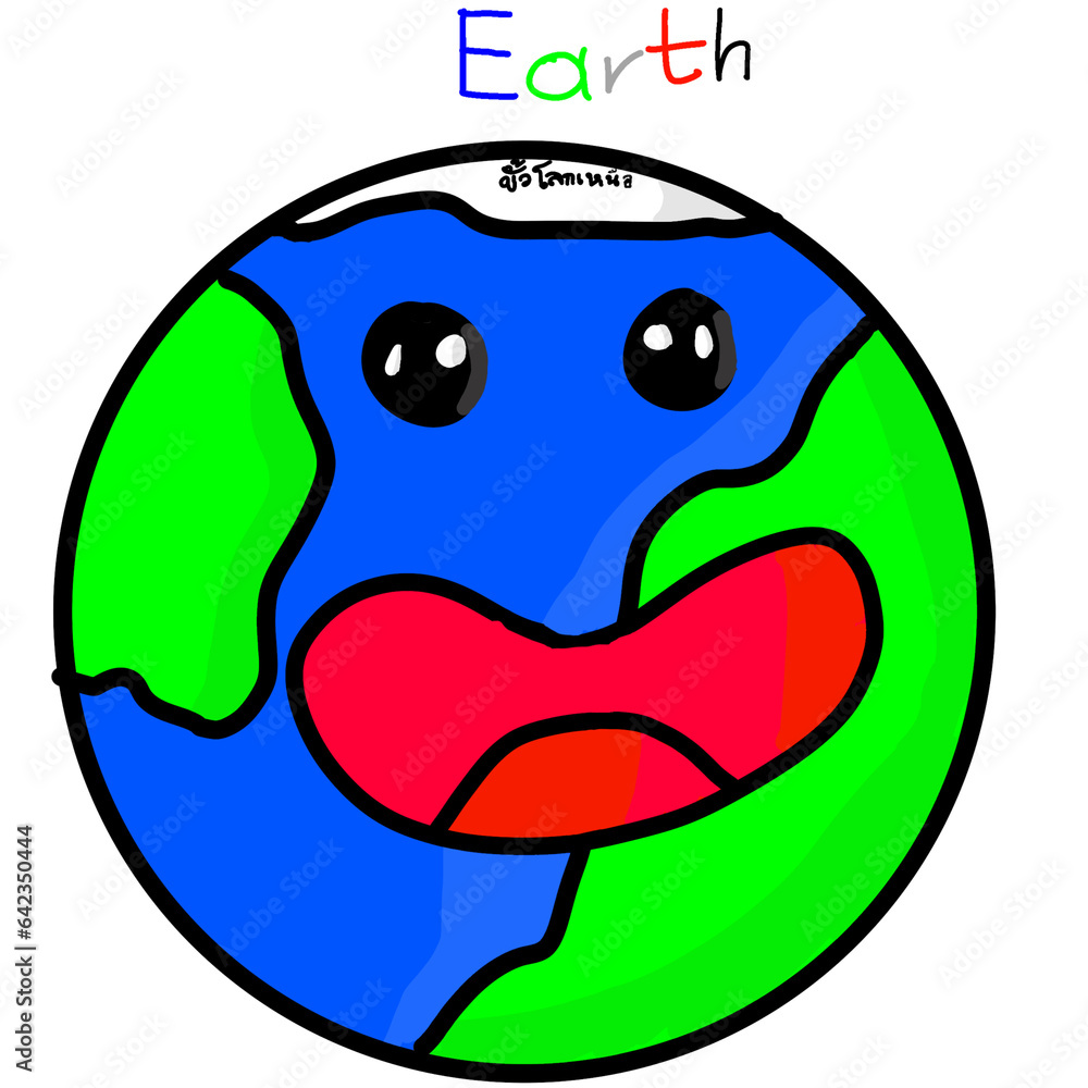 Obraz premium cute earth smile 