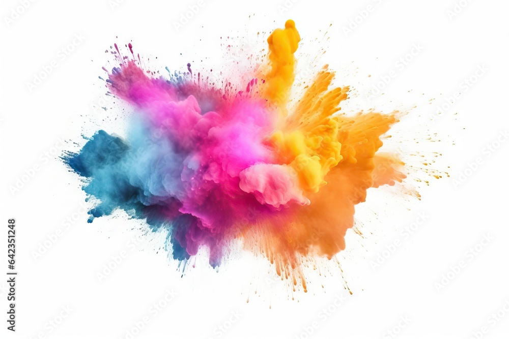 red splash Colored texture paint white dust art White cloud ink Colorful abstract Multicolor colours Paint powder watercolor desig Holi splatter explode isolated background explosion colourful blue