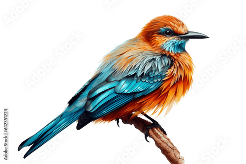 Colorful Bird isolated on a transparent background. Generative Ai © rzrstudio