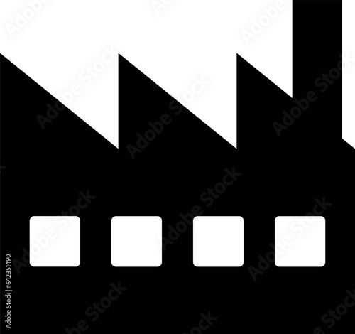 工場のシンプルなモノクロイラスト