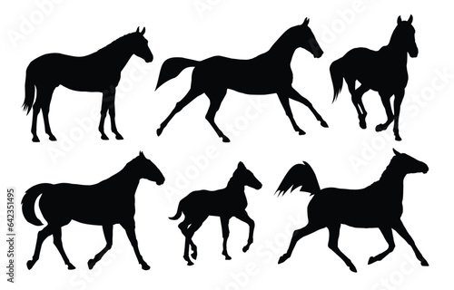 The set of horses silhouettes.  