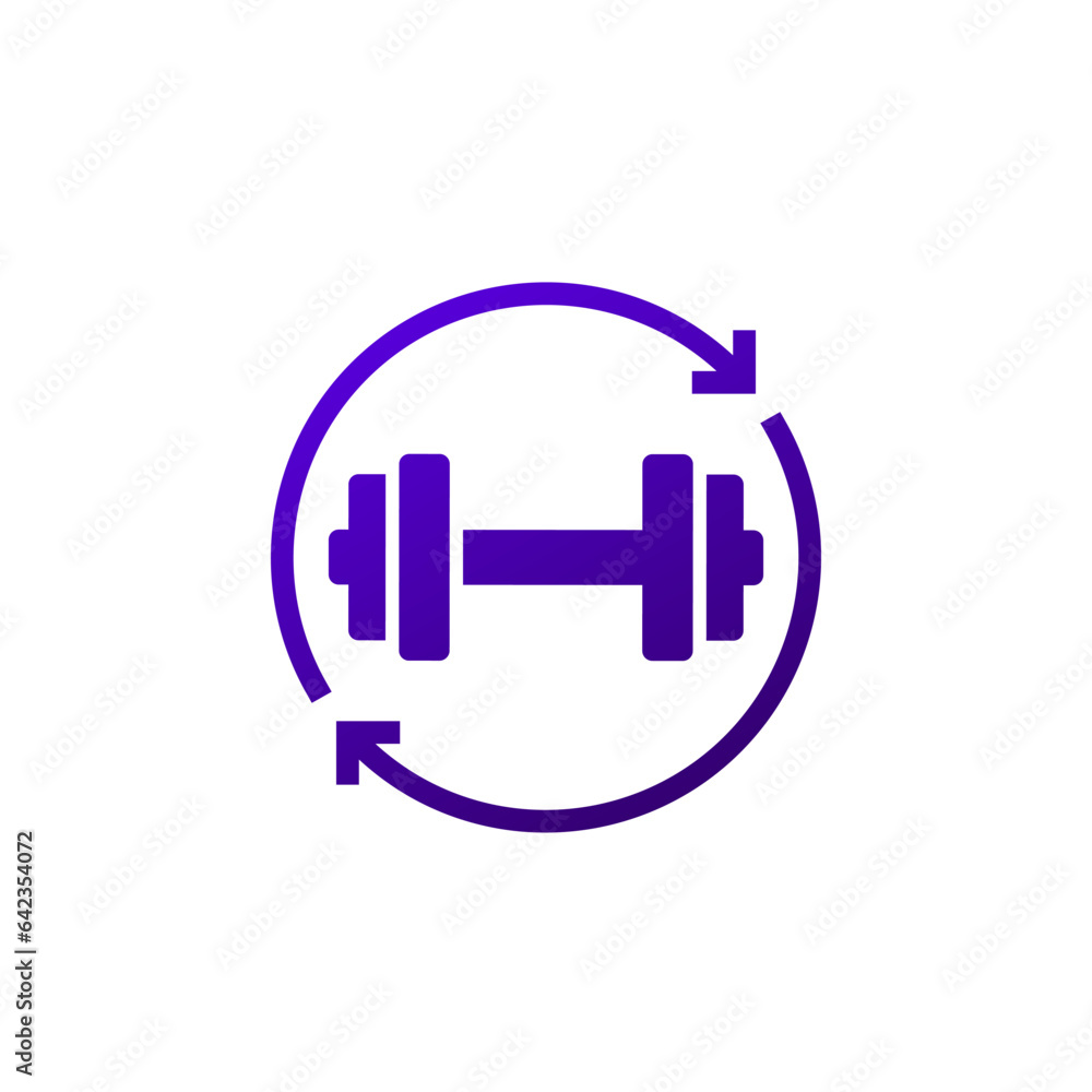 Circuit training icon, endurance workout Circuit training icon, endurance workout