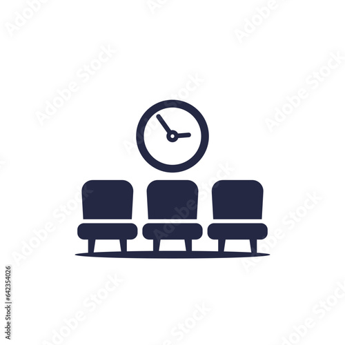 Waiting room icon on white
