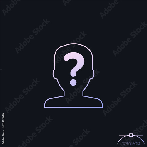unknown person or user icon with gradient