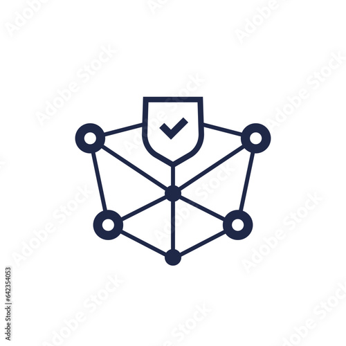 blockchain security icon on white