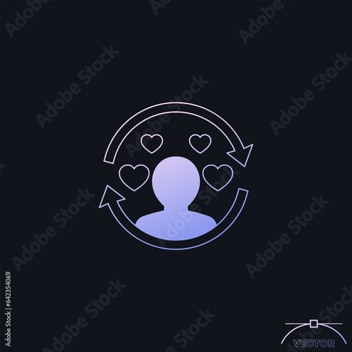 customer retention, client satisfaction icon, happy customers vector