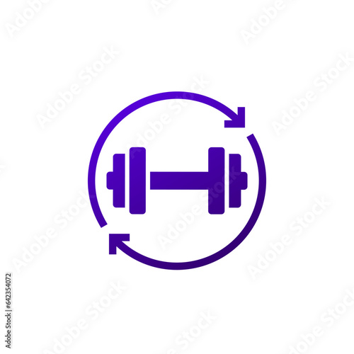 Circuit training icon, endurance workout