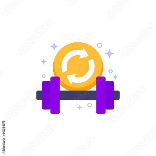 Circuit training icon, flat vector design