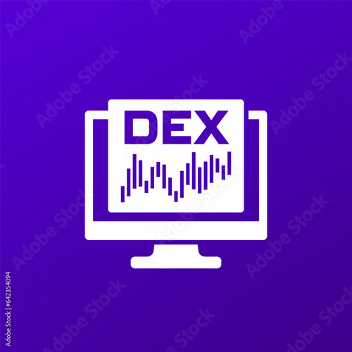 DEX, Decentralized exchange vector icon for web