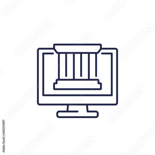 Electronic government icon in line design