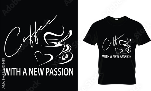 Coffee lettering vector illustration, funny phrase with typography for t-shirt, poster, sticker, card and mug.
