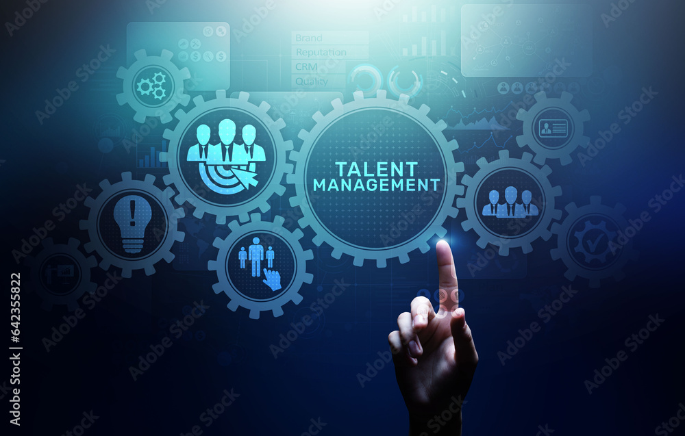 Talent management HR human resources management Team building concept on virtual screen. Talent management HR human resources management Team building concept on virtual screen.