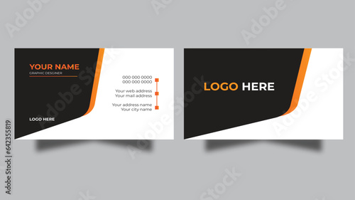 Modern creative business card and name card,horizontal simple clean template vector design, layout in rectangle size.Vector illustration. photo