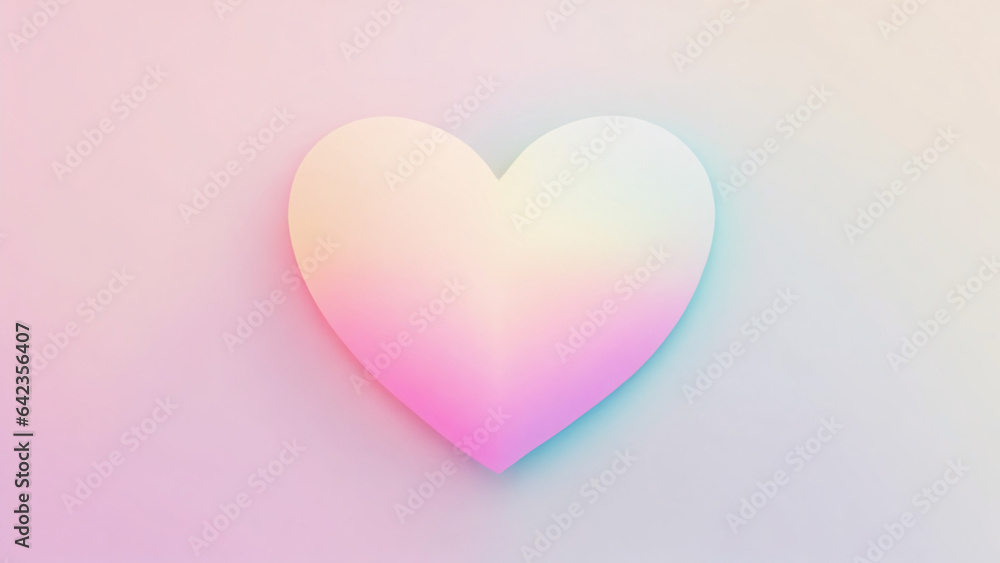 Pink light yellow heart shape on pastel background. Love and romance concept.