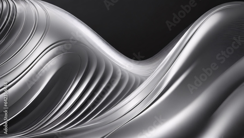 silver metallic abstract wavy liquid background. 3d render render illustration