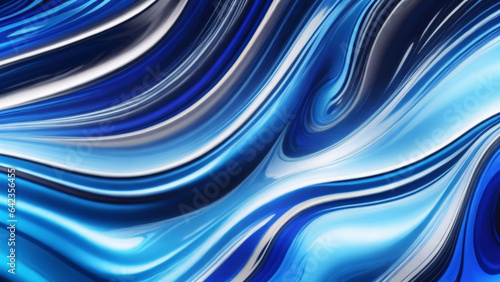 abstract background with smooth lines in blue and silver