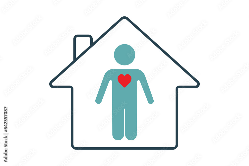 Fitness at home icon. icon related to workout house, gym, training sport exercise. Duo tone icon style design. Simple vector design editable Fitness at home icon. icon related to workout house, gym, training sport exercise. Duo tone icon style design. Simple vector design editable