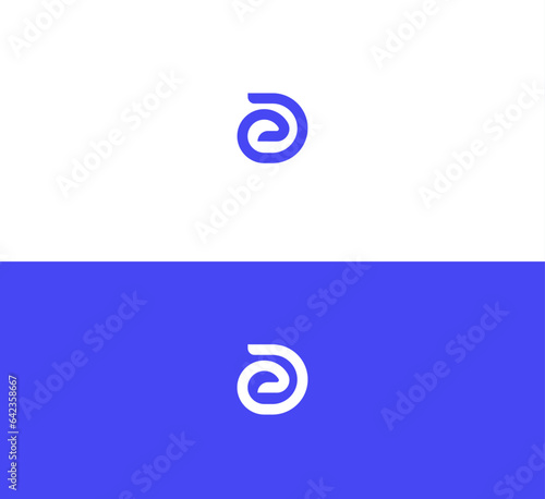 Letter ED, DE logo design template elements. Modern abstract digital alphabet letter logo.