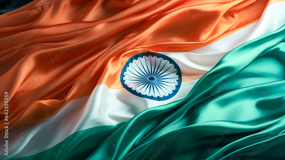 Indian flag. Indian flag colors. Generative ai Stock Illustration